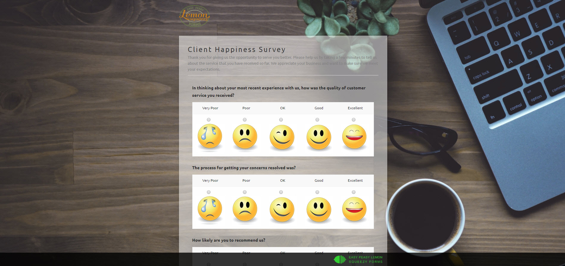 Client Happiness Survey