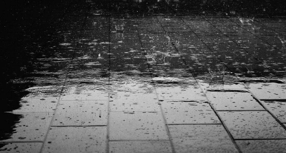 Rain falling on the ground